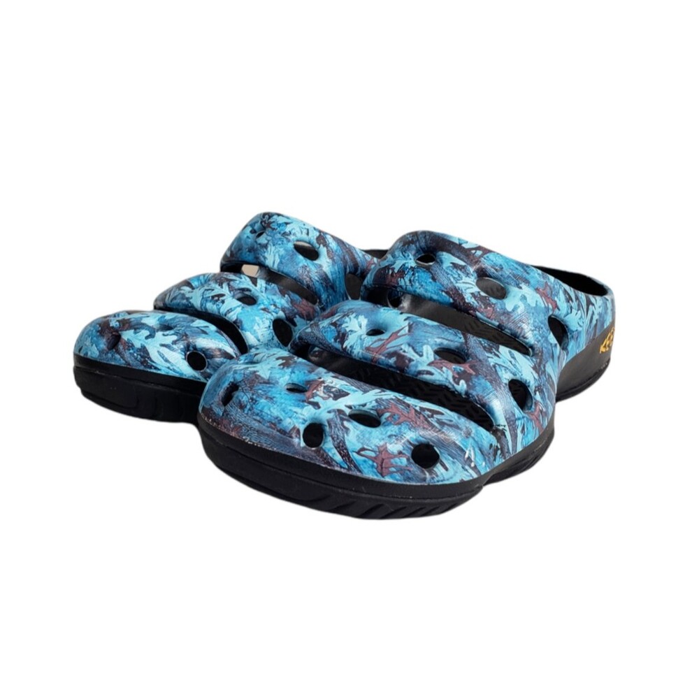 Keen Yogui Arts Japanese Clog Sandals Camo Green Cutout Slip On Women's US sz 6